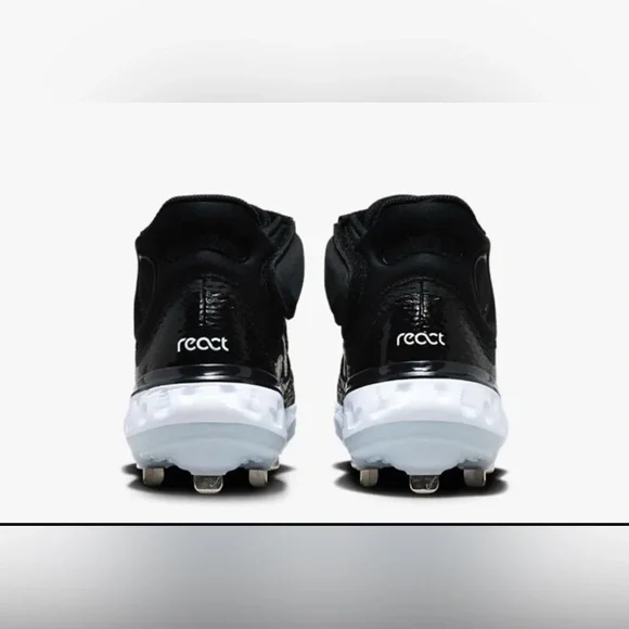 New Nike Alpha Huarache Elite 4 Mid Black Baseball Cleats DJ6520-001 Size 12 - Picture 5 of 10